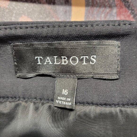 Talbots Size 16 Heathered Black White Zip Up Business Knee Length Tweed Skirt - Picture 8 of 8